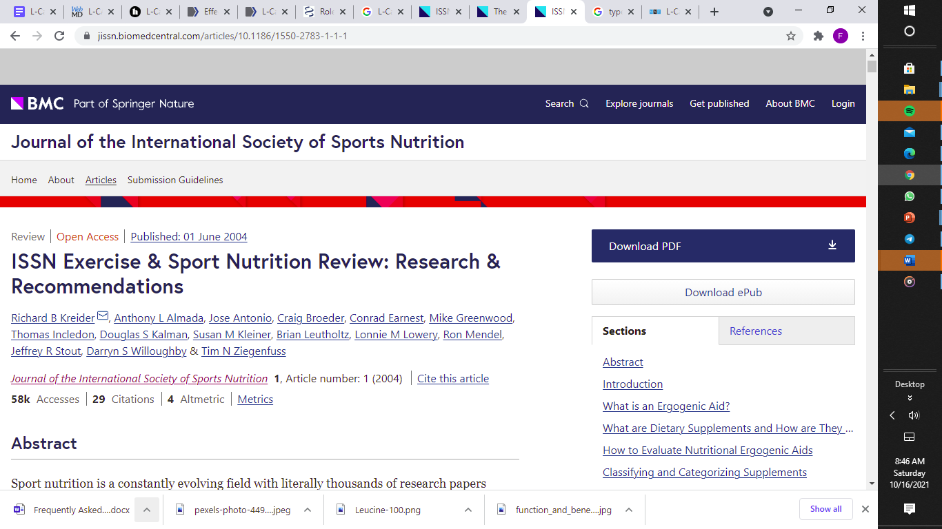 Sports nutrition review